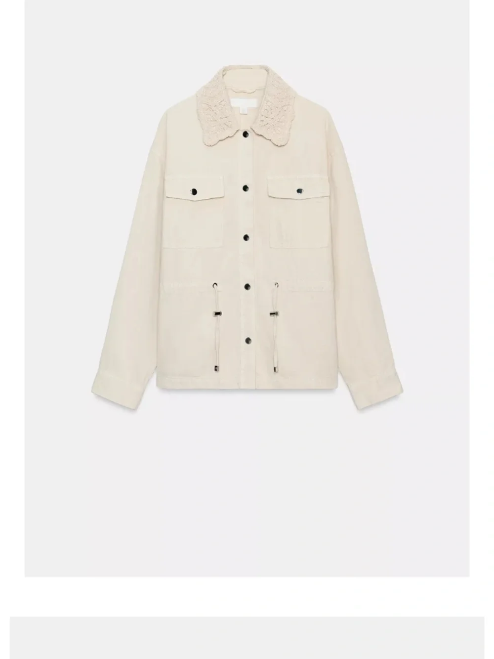 NWT. Zara crochet collar safari jacket